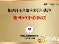 隨州市中心醫(yī)院獲批國(guó)家級(jí)麻醉門(mén)診臨床培訓(xùn)基地